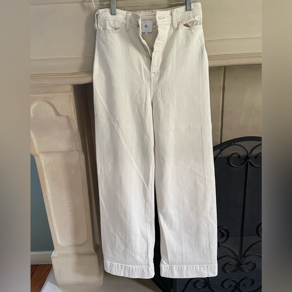 Goop creme-colored jeans, sz 27” waist. Excellent condition.